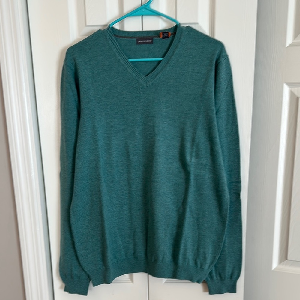 Men's Green V-Neck Sweater